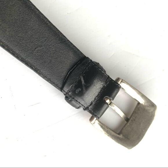Fossil black leather with boho silver grommets belt - Picture 9 of 13